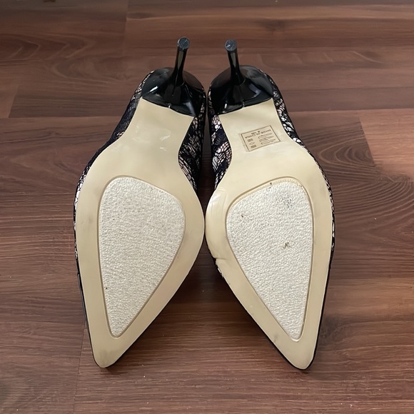 Black and Blush Lace Detail Heels - Picture 5 of 5